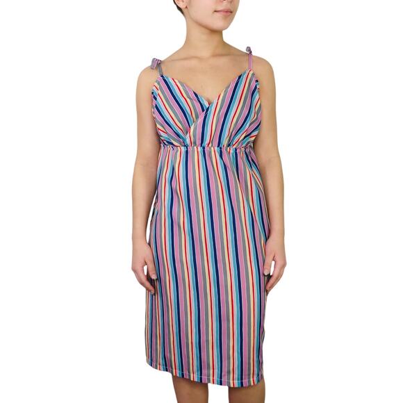 Anthropologie Dreia Boho Rainbow Wrap Dress Size 6 Small - Picture 1 of 5